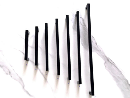 Cabinet Pull Handles Black Slim Square Minimalism Modern Hardware