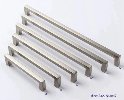 Cabinet Pull Handles Nickel Slim Square Minimalism Modern Hardware
