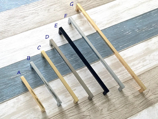 Cabinet Pulls Slim Square Minimalism Modern Hardware