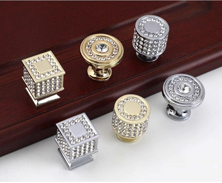 Crystal Cabinet Knobs Polished Gold Kitchen Hardware