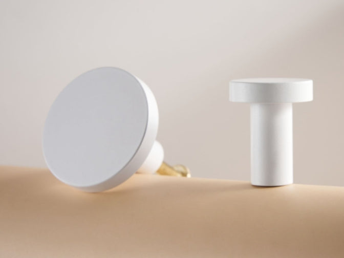 Solid Brass white Cabinet Disc Knob 