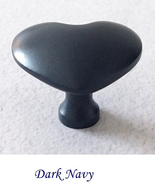 dark navy Heart shaped Cabinet Knobs - Nursery Dresser Drawer Pulls
