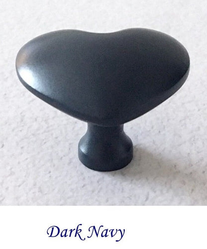 dark navy Heart shaped Cabinet Knobs - Nursery Dresser Drawer Pulls
