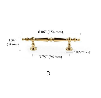 Polished Gold Brass Cabinet Bar Pulls European Style Luxury Shiny