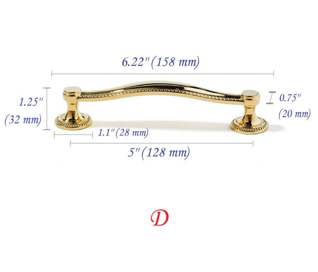 Stylish Polished Brass Cabinet Handles, Shiny Gold Drawer Cup Pulls