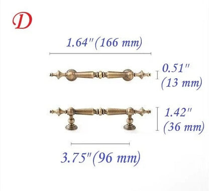 European Style Brass Cabinet Pull, Antique Bronze, Retro Kitchen Hardware