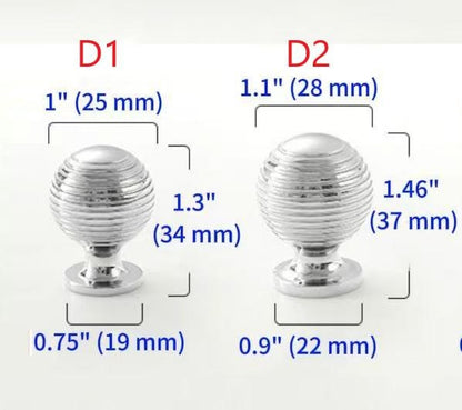Ball Cabinet Knob, Solid Brass, Polished Chrome Drawer Pull, Kitchen Hardware