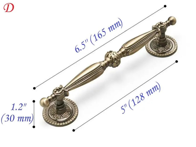 Victorian Antique Bronze Cabinet Handle -  2.5" 3.75" 5"