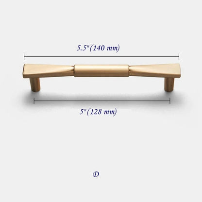 3.75" 5" 7.5" Brushed Gold Cabinet Pulls, Mid Century Modern Kitchen Hardware