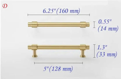 Brushed Brass Cabinet T Bar Handle Gold Vanity Pull, Kitchen Hardware