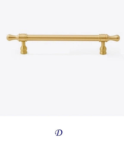 Cabinet Bar Pulls, Solid Brass, Brushed Gold, Modern Mid Century Kitchen Hardware