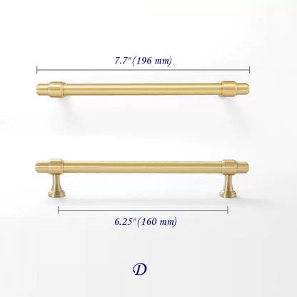 Minimalism Cabinet Bar Pulls, Solid Brass, Brushed Gold, Modern Mid Century Kitchen Hardware