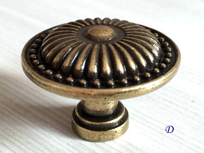 Antique Bronze Drawer Knob, Cabinet Door Pulls, Drop Ring Vintage Style Hardware