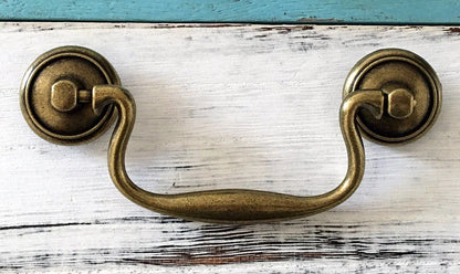 3.75" Drop Handle Bail Drawer Pulls, Vintage Style, Antique Bronze
