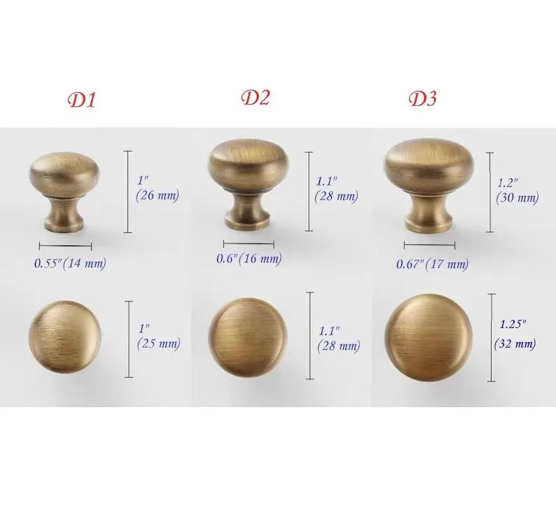 Solid Brass Antique Bronze Cabinet Knobs, Sphere Ball Drawer Pull