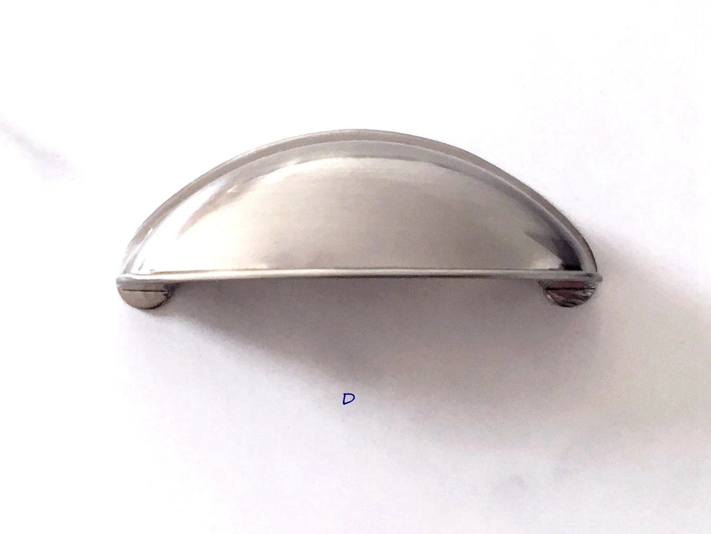 Minimalist Nickel Cabinet Handles, Cup Drawer Pulls, Kitchen Hardware
