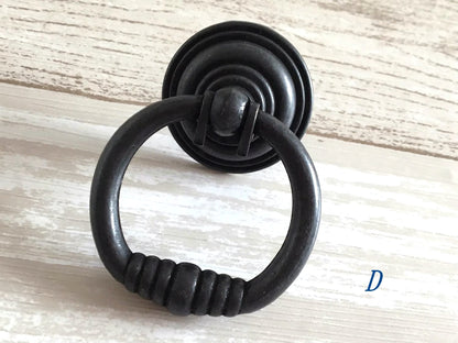 Vintage Style Drop Ring Drawer Pull Antique Bronze