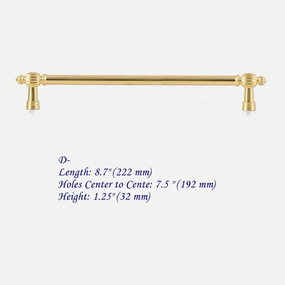 3.75" 5" 7.5" Brushed Gold Cabinet Pulls, Mid Century MCM Kitchen Hardware