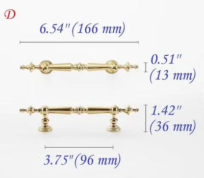 Polished Brass Cabinet Bar Pulls European Style Luxury Shiny Gold