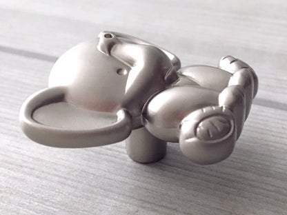 Elephant Kids Drawer knob in nickel silver