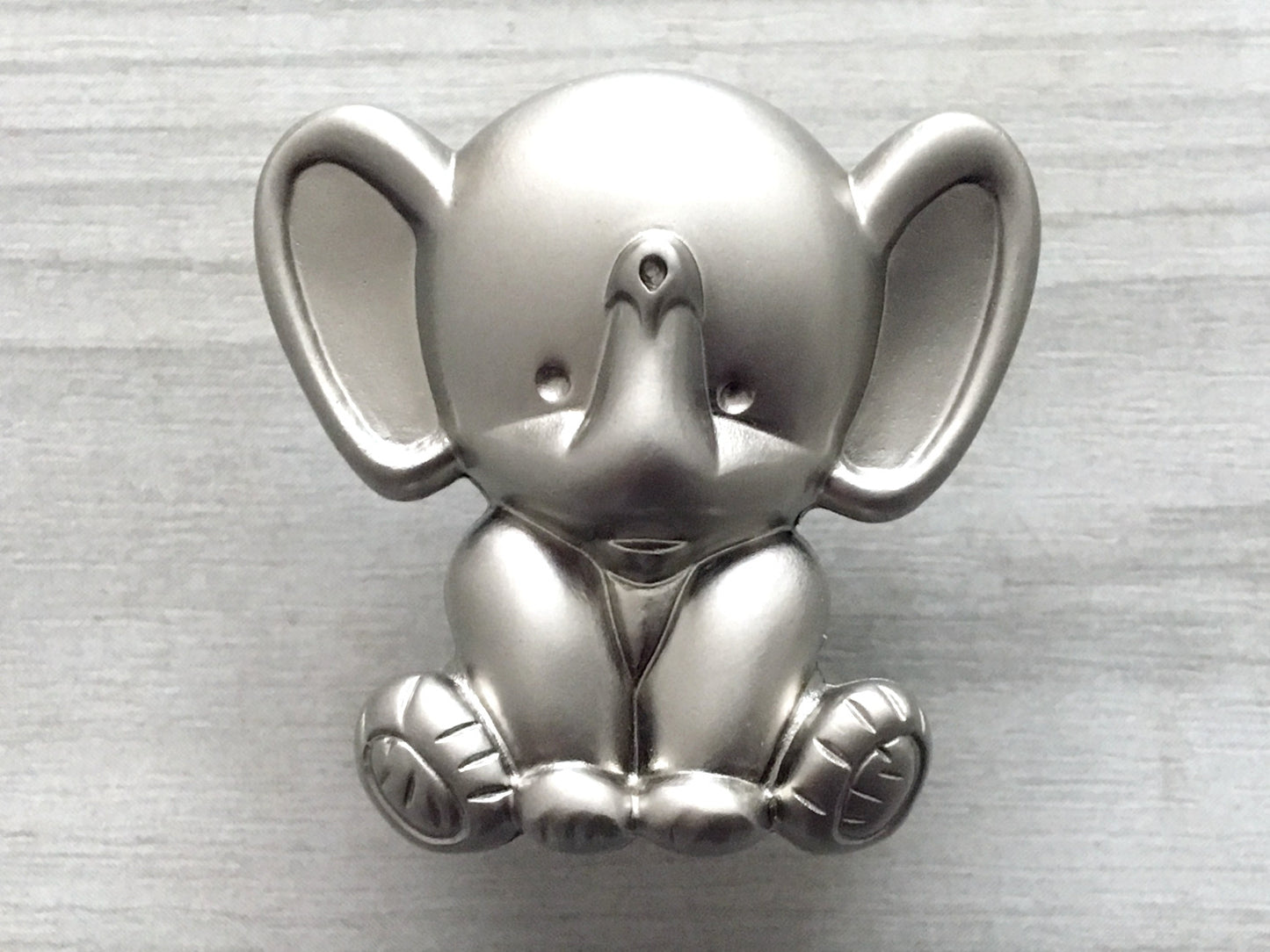 Elephant Kids Drawer knob in nickel silver