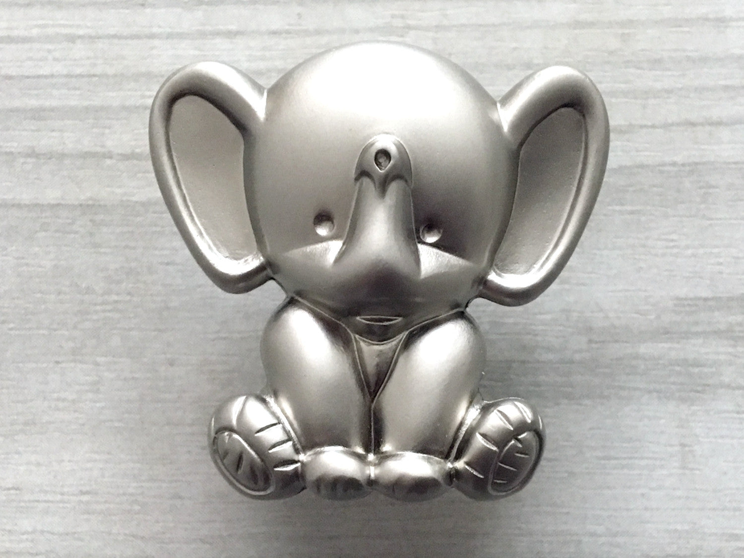 Elephant Kids Drawer knob in nickel silver