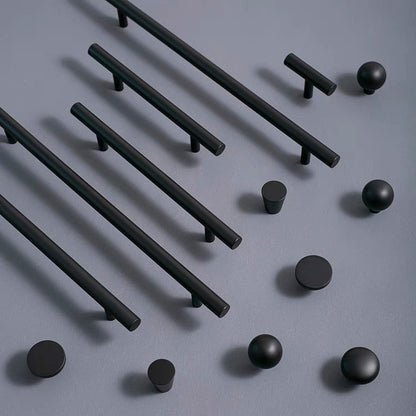 Brass matte black appliance pulls with 3.75", 5", 6.25", 8.8" and 12.5" hole spacing 