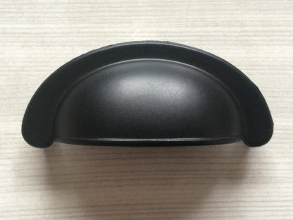 2.75" Cup Drawer Pull & Cabinet Knob in Matte Black, 2-3/4 Inch 70 mm Centers