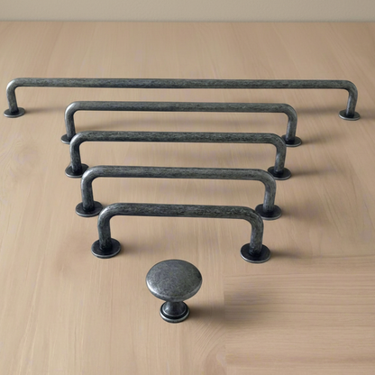 Industrial Antique Pewter Wire Drawer Pulls - 3.75" to 12.5" - LynnsHardware