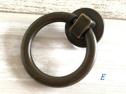 Vintage Style Drop Ring Drawer Pull Antique Bronze