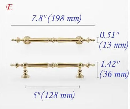 Polished Brass Cabinet Bar Pulls European Style Luxury Shiny Gold
