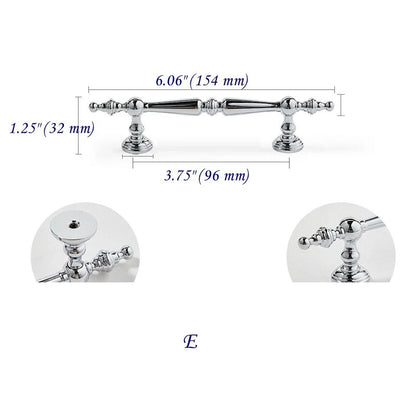 Polished Chrome Brass Cabinet Bar Pulls European Style Modern Shiny