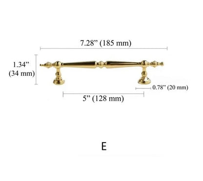 Polished Gold Brass Cabinet Bar Pulls European Style Luxury Shiny