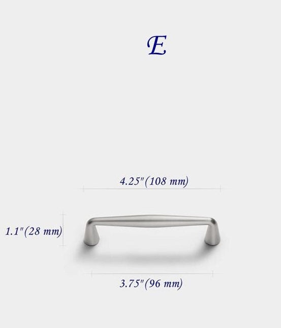Nickel Drawer Pull Handles, Modern Minimalism Kitchen Cabinet Hardware