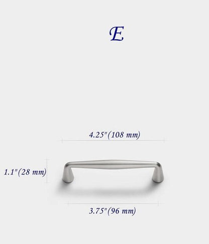 Nickel Drawer Pull Handles, Modern Minimalism Kitchen Cabinet Hardware