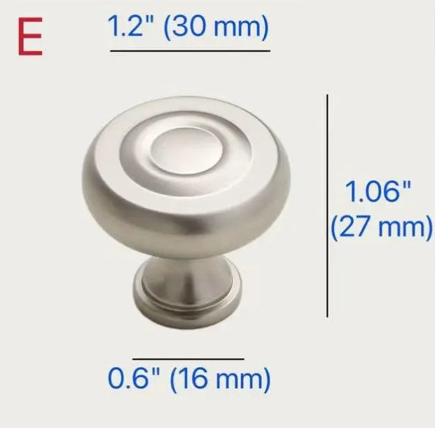 Assorted Brushed Nickel Cabinet Door Knobs, Modern Drawer Pulls