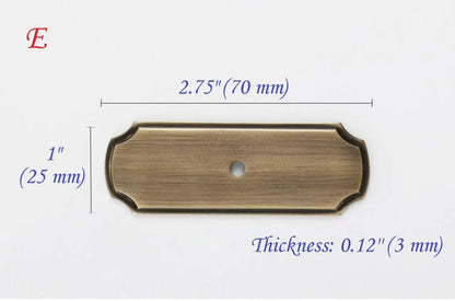 Solid Brass Cabinet Knob with Backplate, Antique Bronze, Victorian Round Floral Knob