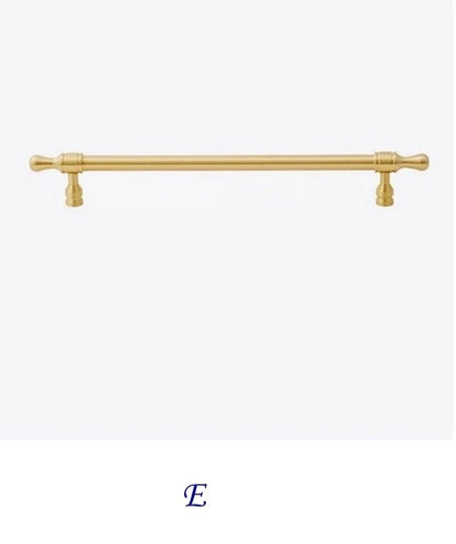 Cabinet Bar Pulls, Solid Brass, Brushed Gold, Modern Mid Century Kitchen Hardware