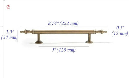 Brass Cabinet Pulls, Antique Bronze, Mid Century Modern Kitchen Hardware