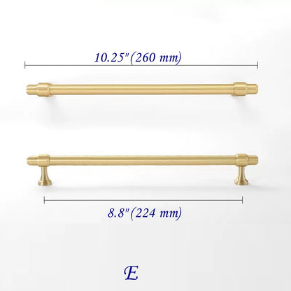 Minimalism Cabinet Bar Pulls, Solid Brass, Brushed Gold, Modern Mid Century Kitchen Hardware