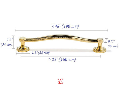 Stylish Polished Brass Cabinet Handles, Shiny Gold Drawer Cup Pulls