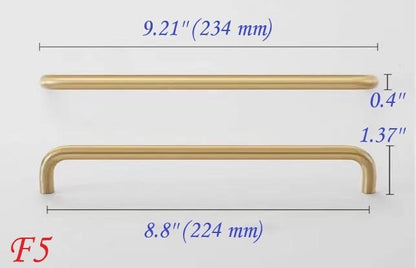 Brushed Brass D Cabinet Pulls, Cup Handles, Kitchen Hardware