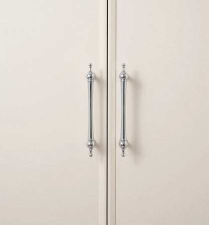 European Polished Chrome Cabinet Handle, Round Drawer Knob, Contemporary Kitchen Hardware