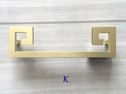 2.5" 3.75" 5" Brushed Gold Brass Drawer Handle, Drop Ring Pull, Circle Knob, MCM Hardware