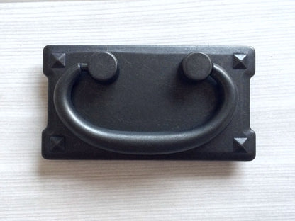 2.25" 3" Vintage style Dresser Drawer Pull, Antique Black Square Cabinet Handle