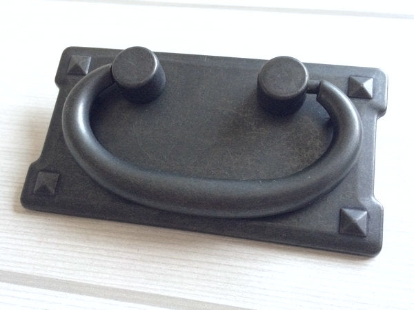 2.25" 3" Vintage style Dresser Drawer Pull, Antique Black Square Cabinet Handle