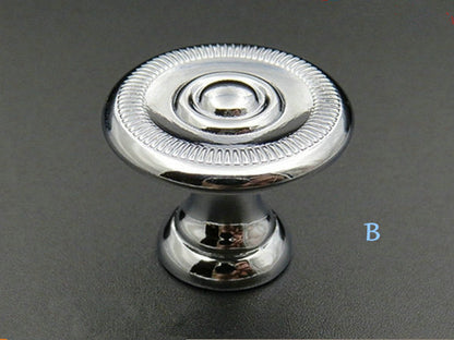 Polished Chrome Drawer Knob with Back Plate, Cabinet Door Pulls, Kitchen Hardware