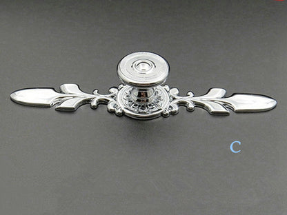 Polished Chrome Drawer Knob with Back Plate, Cabinet Door Pulls, Kitchen Hardware