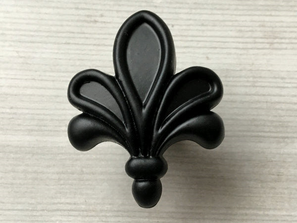 Fleur De Lis Cabinet Pulls, Vintage Style Drawer Knobs, Bronze Black White Gold Brass