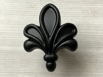 Fleur De Lis Cabinet Pulls, Vintage Style Drawer Knobs, Bronze Black White Gold Brass